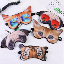 Load image into Gallery viewer, 3D Eye Mask Shading Sleeping Cartoon Animal Printed Eye Mask, Glasses, Cat, Pug, Glasses Dog, Tiger