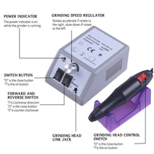 Load image into Gallery viewer, Professional Electric Nail Drill Manicure Machine Pedicure Nail Art Equipment Electronic Nail File with Drills 6 Bits, 220V EU, 110V US