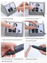 Load image into Gallery viewer, Professional Electric Nail Drill Manicure Machine Pedicure Nail Art Equipment Electronic Nail File with Drills 6 Bits, 220V EU, 110V US