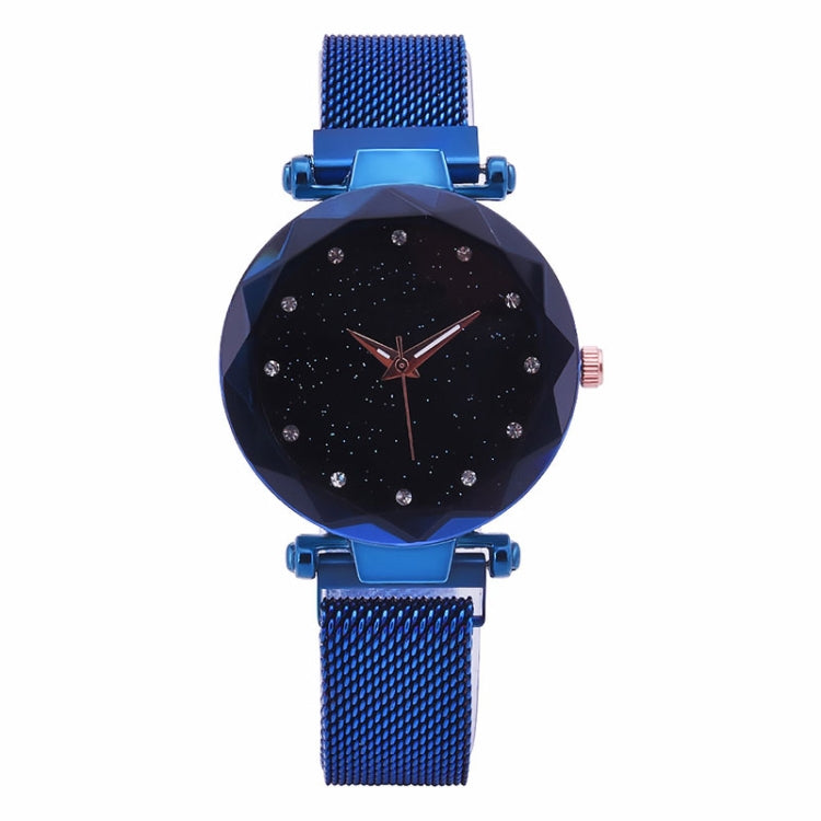 Luxury Mesh Ladies Clock Magnet Buckle Starry Diamond Geometric Quartz Wristwatch Women Watches