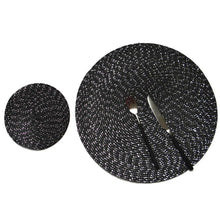 Load image into Gallery viewer, 2 PCS PP Round Oval Woven Placemat, Diameter 36cm, Diameter 18cm