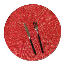 Load image into Gallery viewer, 2 PCS PP Round Oval Woven Placemat, Diameter 36cm, Diameter 18cm