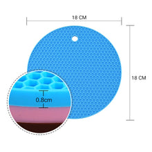 Load image into Gallery viewer, Honeycomb Silicone Round Non-slip Heat Resistant Mat, Size: 18x18x0.8cm, Honeycomb Silicone Mat