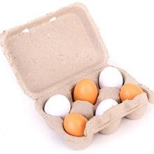 Load image into Gallery viewer, 6 PCS Wooden Eggs Yolks Simulated Kitchen Food Cooking Toys Set Pretend Play For Children