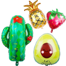 Load image into Gallery viewer, Shaped Fruit Shape Aluminum Film Balloon Fruit Party Children Birthday Dress up Balloon, Cactus, Strawberry, Pineapple, Avocado
