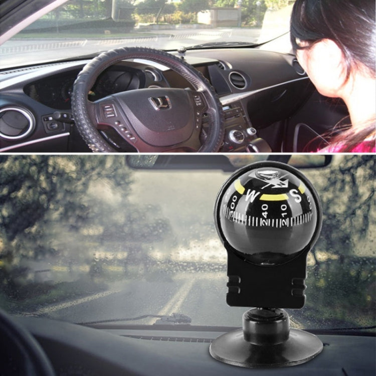 Pocket Ball Compass Instrument Navigation Compass Outdoor Hiking Car Black Compass, Car Compass