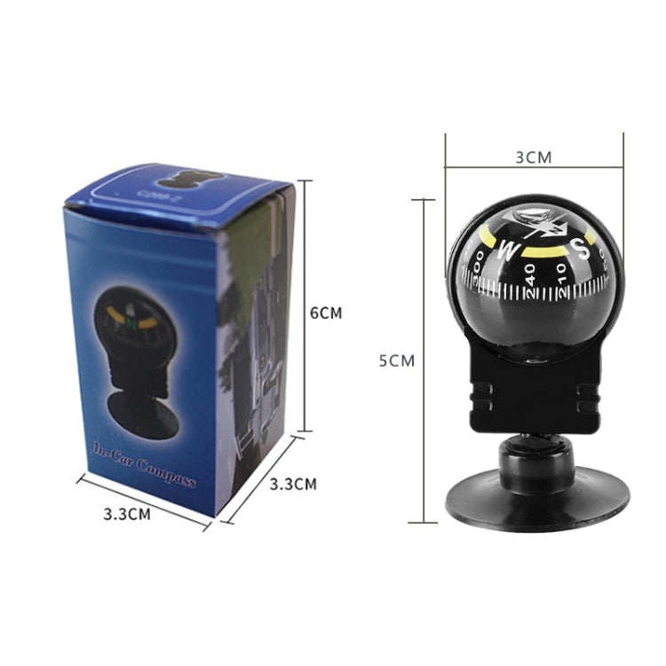 Pocket Ball Compass Instrument Navigation Compass Outdoor Hiking Car Black Compass, Car Compass