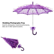 Load image into Gallery viewer, Wedding Parties Bridal Lace Cotton Umbrella Dancing Photography Prop Umbrella, Pink, Red, Purple, Green, Black, Rose Red, White, Orange, Blue