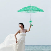 Load image into Gallery viewer, Wedding Parties Bridal Lace Cotton Umbrella Dancing Photography Prop Umbrella, Pink, Red, Purple, Green, Black, Rose Red, White, Orange, Blue
