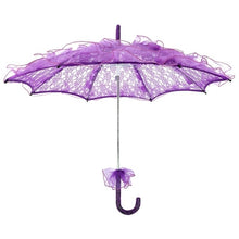 Load image into Gallery viewer, Wedding Parties Bridal Lace Cotton Umbrella Dancing Photography Prop Umbrella, Pink, Red, Purple, Green, Black, Rose Red, White, Orange, Blue