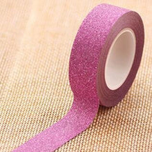Load image into Gallery viewer, Flash Washi Sticky Paper Tape Label DIY Decorative Tape, Length: 10m, Golden Yellow, Rose Red, Sky Blue, Skin Pink, Orange, Green, Pink, Silver, Royal Blue, Coffee, Black, Floral, Light Gold, Jasper, Dark Blue