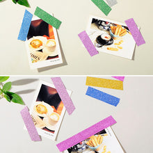 Load image into Gallery viewer, Flash Washi Sticky Paper Tape Label DIY Decorative Tape, Length: 10m, Golden Yellow, Rose Red, Sky Blue, Skin Pink, Orange, Green, Pink, Silver, Royal Blue, Coffee, Black, Floral, Light Gold, Jasper, Dark Blue