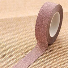 Load image into Gallery viewer, Flash Washi Sticky Paper Tape Label DIY Decorative Tape, Length: 10m, Golden Yellow, Rose Red, Sky Blue, Skin Pink, Orange, Green, Pink, Silver, Royal Blue, Coffee, Black, Floral, Light Gold, Jasper, Dark Blue