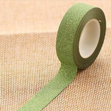 Load image into Gallery viewer, Flash Washi Sticky Paper Tape Label DIY Decorative Tape, Length: 10m, Golden Yellow, Rose Red, Sky Blue, Skin Pink, Orange, Green, Pink, Silver, Royal Blue, Coffee, Black, Floral, Light Gold, Jasper, Dark Blue
