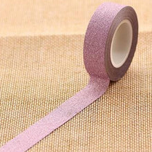 Load image into Gallery viewer, Flash Washi Sticky Paper Tape Label DIY Decorative Tape, Length: 10m, Golden Yellow, Rose Red, Sky Blue, Skin Pink, Orange, Green, Pink, Silver, Royal Blue, Coffee, Black, Floral, Light Gold, Jasper, Dark Blue