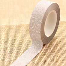 Load image into Gallery viewer, Flash Washi Sticky Paper Tape Label DIY Decorative Tape, Length: 10m, Golden Yellow, Rose Red, Sky Blue, Skin Pink, Orange, Green, Pink, Silver, Royal Blue, Coffee, Black, Floral, Light Gold, Jasper, Dark Blue