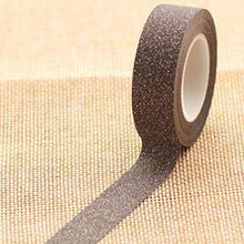 Load image into Gallery viewer, Flash Washi Sticky Paper Tape Label DIY Decorative Tape, Length: 10m, Golden Yellow, Rose Red, Sky Blue, Skin Pink, Orange, Green, Pink, Silver, Royal Blue, Coffee, Black, Floral, Light Gold, Jasper, Dark Blue