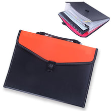 Load image into Gallery viewer, Portable 12-Layer File Pocket A4 Expanding File Classified Folder PP Storage Clip Ticket Package, Blue, Green, Orange, Red, Fluorescence Yellow