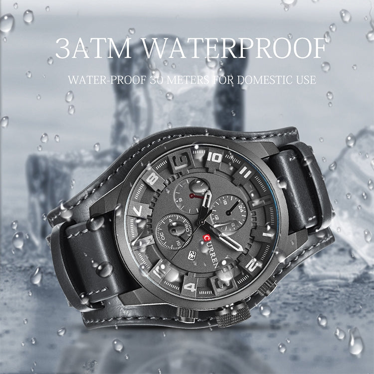 Curren M8225 Army Military Leather Band Men Quartz Watch