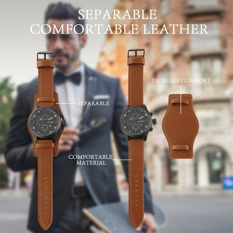 Curren M8225 Army Military Leather Band Men Quartz Watch