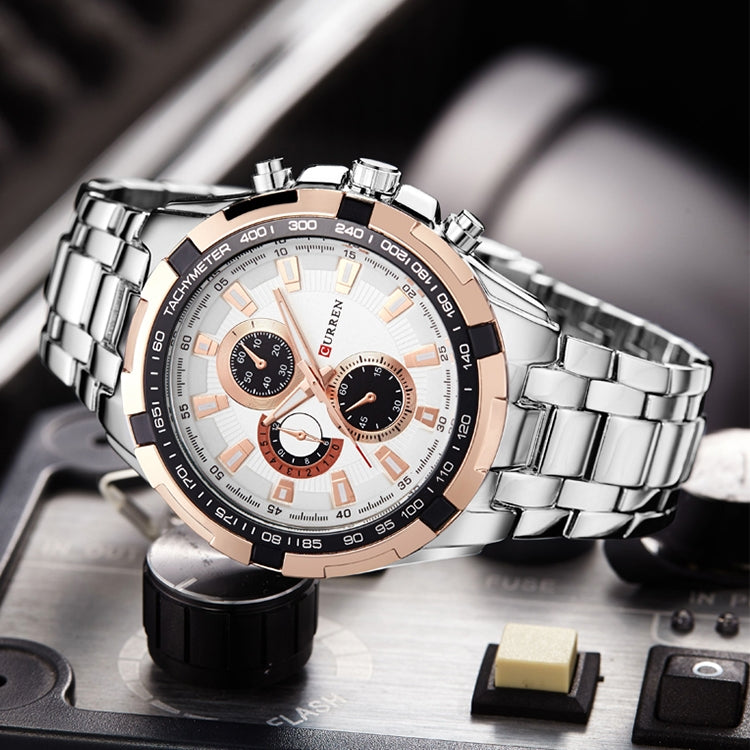 CURREN 8023 Men Stainless Steel Analog Sport Quartz Watch