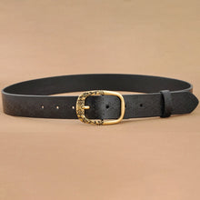 Load image into Gallery viewer, Ladies Plum Blossom Pattern Metal Buckle PU Leather Belt