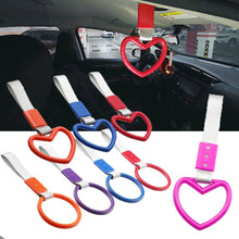 Load image into Gallery viewer, JDM Car Static Belt Decorative Warning Hanging Ring Rear Bumper Warning Ring Car Safety Hand Ring, Heart-Shaped Orange, Heart-Shaped Purple, Heart-Shaped White, Heart-Shaped Black, Heart-Shaped Blue, Heart-Shaped Red, Heart-Shaped Pink, Ring-Shape Red ...