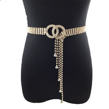 Load image into Gallery viewer, Women Double Loop Shape Diamond Belt Waist Chain