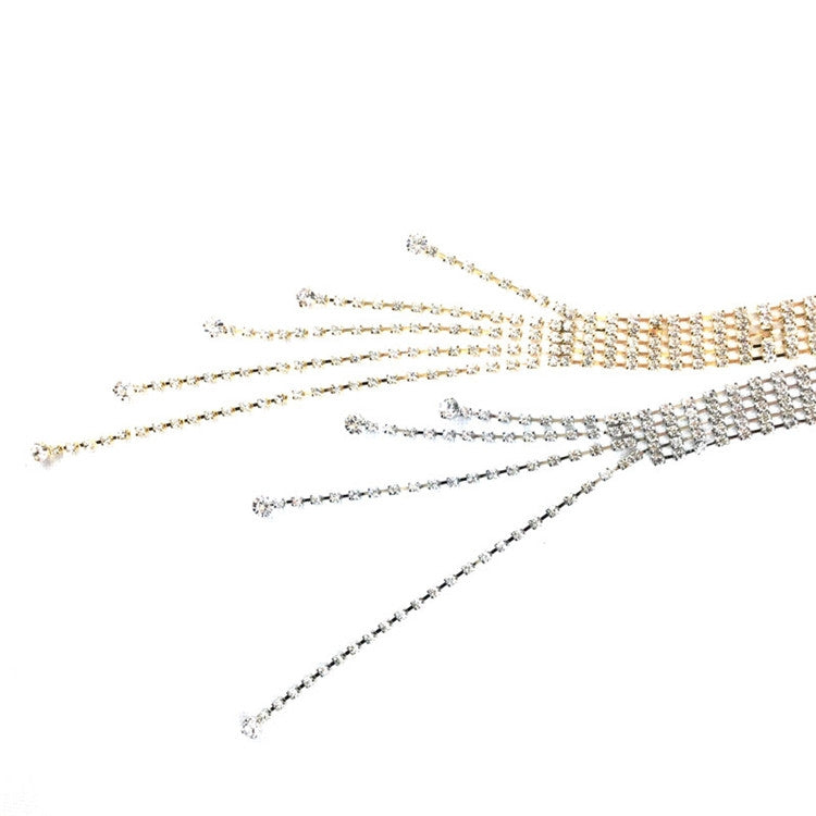 Women Double Loop Shape Diamond Belt Waist Chain