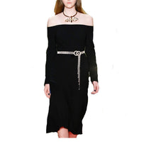 Load image into Gallery viewer, Women Double Loop Shape Diamond Belt Waist Chain