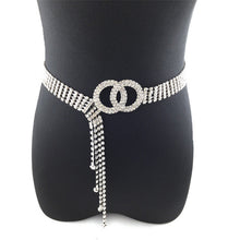 Load image into Gallery viewer, Women Double Loop Shape Diamond Belt Waist Chain