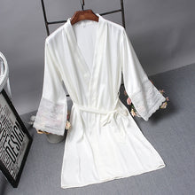 Load image into Gallery viewer, Robes  Elegant Sleepwear Sexy Lace Women Dressing Kimono Silk Bath Robe, M, L, XL, XXL