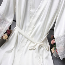 Load image into Gallery viewer, Robes  Elegant Sleepwear Sexy Lace Women Dressing Kimono Silk Bath Robe, M, L, XL, XXL