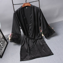 Load image into Gallery viewer, Robes  Elegant Sleepwear Sexy Lace Women Dressing Kimono Silk Bath Robe, M, L, XL, XXL