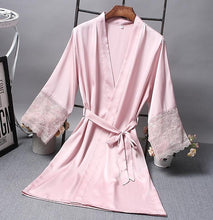 Load image into Gallery viewer, Robes  Elegant Sleepwear Sexy Lace Women Dressing Kimono Silk Bath Robe, M, L, XL, XXL