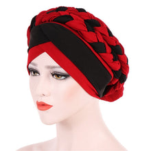 Load image into Gallery viewer, Two-color Braided Milk Silk Turban Cap, M（56-58cm）