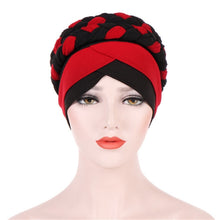 Load image into Gallery viewer, Two-color Braided Milk Silk Turban Cap, M（56-58cm）