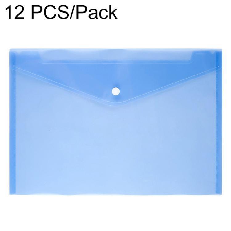 12 PCS A4 Clear Document Bag Paper File Folder Stationery School Office PP Case