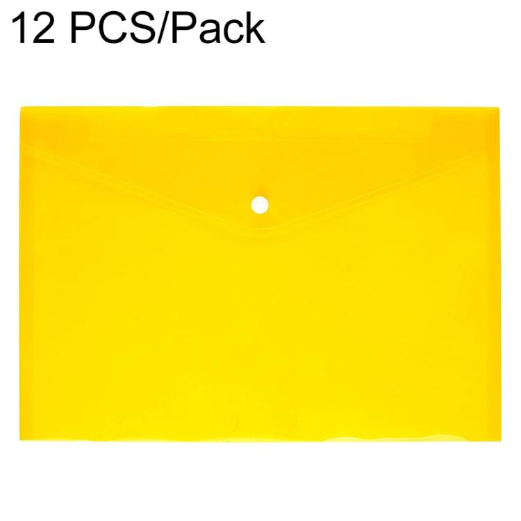 12 PCS A4 Clear Document Bag Paper File Folder Stationery School Office PP Case