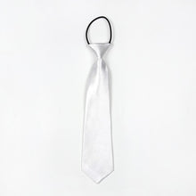 Load image into Gallery viewer, Solid Color Casual Rubber Band Lazy Tie for Children, White, Black, Orange, Wine red, Pink, Blue, Rose Red, Fluorescent Green, Dark Grey, Navy Blue, Dark Purple, Red, Champagne, Silver, Purple, Yellow, Light Navy, ArmyGreen, Lake Blue, Light Champagne ...