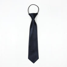 Load image into Gallery viewer, Solid Color Casual Rubber Band Lazy Tie for Children, White, Black, Orange, Wine red, Pink, Blue, Rose Red, Fluorescent Green, Dark Grey, Navy Blue, Dark Purple, Red, Champagne, Silver, Purple, Yellow, Light Navy, ArmyGreen, Lake Blue, Light Champagne ...