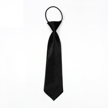 Load image into Gallery viewer, Solid Color Casual Rubber Band Lazy Tie for Children, White, Black, Orange, Wine red, Pink, Blue, Rose Red, Fluorescent Green, Dark Grey, Navy Blue, Dark Purple, Red, Champagne, Silver, Purple, Yellow, Light Navy, ArmyGreen, Lake Blue, Light Champagne ...