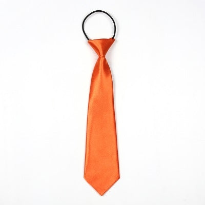 Solid Color Casual Rubber Band Lazy Tie for Children, White, Black, Orange, Wine red, Pink, Blue, Rose Red, Fluorescent Green, Dark Grey, Navy Blue, Dark Purple, Red, Champagne, Silver, Purple, Yellow, Light Navy, ArmyGreen, Lake Blue, Light Champagne ...