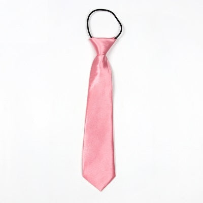 Solid Color Casual Rubber Band Lazy Tie for Children, White, Black, Orange, Wine red, Pink, Blue, Rose Red, Fluorescent Green, Dark Grey, Navy Blue, Dark Purple, Red, Champagne, Silver, Purple, Yellow, Light Navy, ArmyGreen, Lake Blue, Light Champagne ...