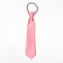 Load image into Gallery viewer, Solid Color Casual Rubber Band Lazy Tie for Children, White, Black, Orange, Wine red, Pink, Blue, Rose Red, Fluorescent Green, Dark Grey, Navy Blue, Dark Purple, Red, Champagne, Silver, Purple, Yellow, Light Navy, ArmyGreen, Lake Blue, Light Champagne ...