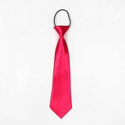 Solid Color Casual Rubber Band Lazy Tie for Children, White, Black, Orange, Wine red, Pink, Blue, Rose Red, Fluorescent Green, Dark Grey, Navy Blue, Dark Purple, Red, Champagne, Silver, Purple, Yellow, Light Navy, ArmyGreen, Lake Blue, Light Champagne ...