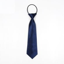 Load image into Gallery viewer, Solid Color Casual Rubber Band Lazy Tie for Children, White, Black, Orange, Wine red, Pink, Blue, Rose Red, Fluorescent Green, Dark Grey, Navy Blue, Dark Purple, Red, Champagne, Silver, Purple, Yellow, Light Navy, ArmyGreen, Lake Blue, Light Champagne ...