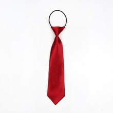 Load image into Gallery viewer, Solid Color Casual Rubber Band Lazy Tie for Children, White, Black, Orange, Wine red, Pink, Blue, Rose Red, Fluorescent Green, Dark Grey, Navy Blue, Dark Purple, Red, Champagne, Silver, Purple, Yellow, Light Navy, ArmyGreen, Lake Blue, Light Champagne ...