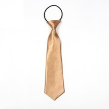 Load image into Gallery viewer, Solid Color Casual Rubber Band Lazy Tie for Children, White, Black, Orange, Wine red, Pink, Blue, Rose Red, Fluorescent Green, Dark Grey, Navy Blue, Dark Purple, Red, Champagne, Silver, Purple, Yellow, Light Navy, ArmyGreen, Lake Blue, Light Champagne ...