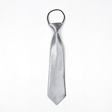 Load image into Gallery viewer, Solid Color Casual Rubber Band Lazy Tie for Children, White, Black, Orange, Wine red, Pink, Blue, Rose Red, Fluorescent Green, Dark Grey, Navy Blue, Dark Purple, Red, Champagne, Silver, Purple, Yellow, Light Navy, ArmyGreen, Lake Blue, Light Champagne ...